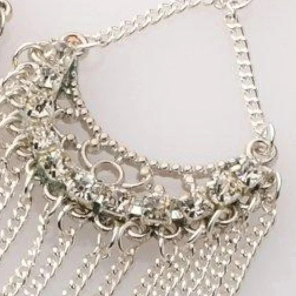 Swarovski Crystal Long Earrings with Silver Chain - Picture 4 of 5